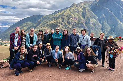 students and faculty in peru