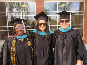 Potter at commencement with fellow Stem graduates