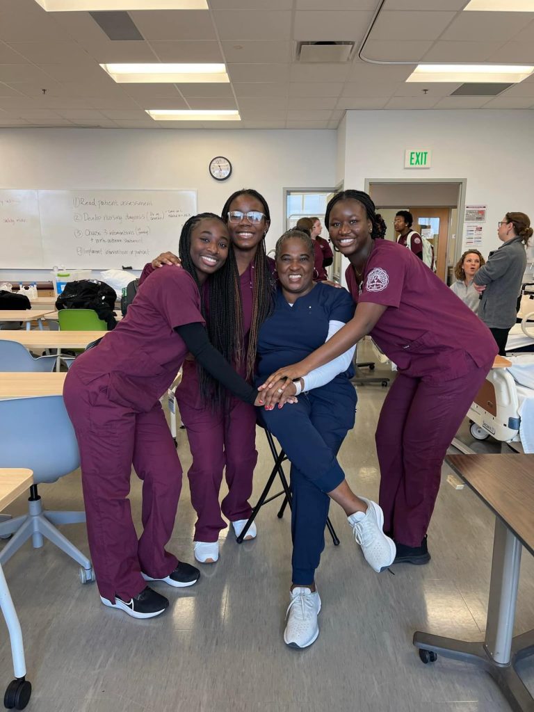 Photo of Janice Wellington with her UIndy nursing students