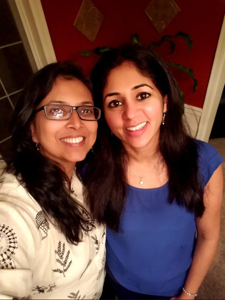 Photo of Nimisha Goyal (left) with Priya Gangwani (right)