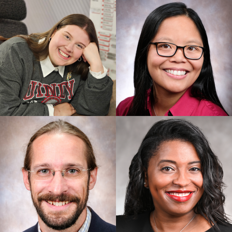 Maddy Stephens (top left); Leah Milne (top right); Greg Weber (bottom left); and Rev. Arionne Lynch (bottom right)