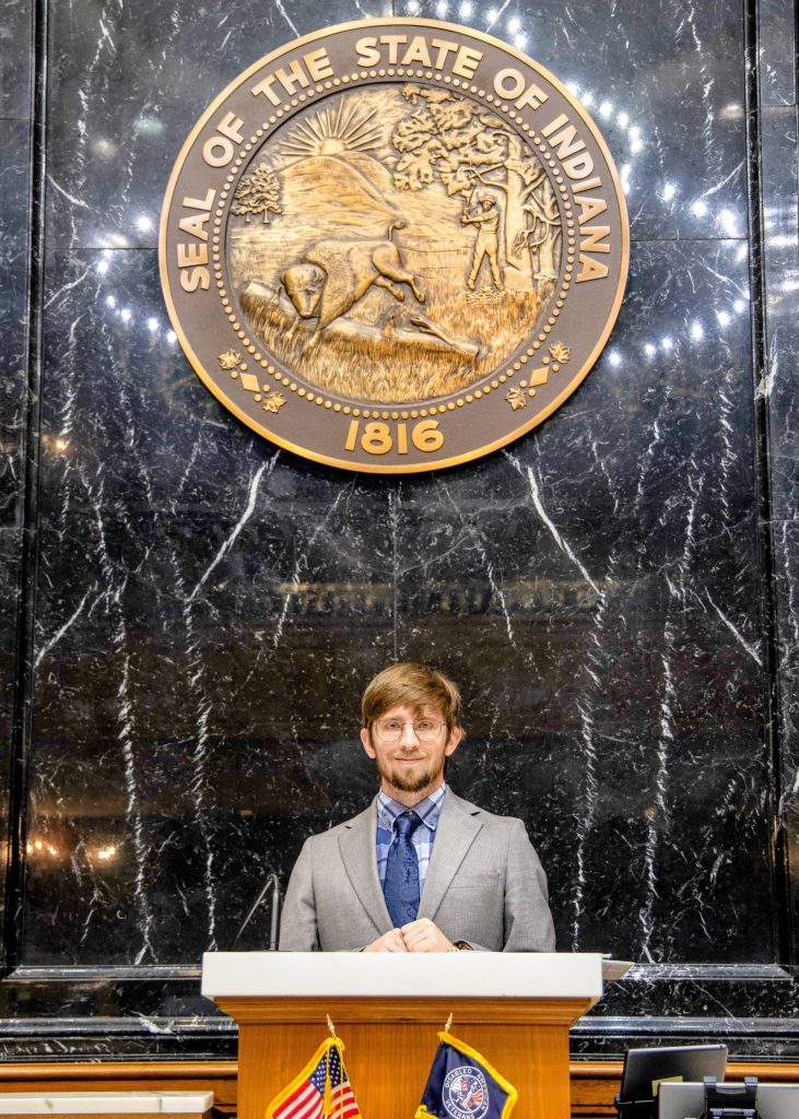 Sam Hunt in the Indiana House of Representatives chamber
